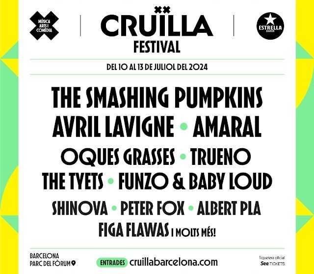  The Smashing Pumpkins, Avril Lavigne y Amaral encabezan el primer avance del Cruïlla Festival 2024
